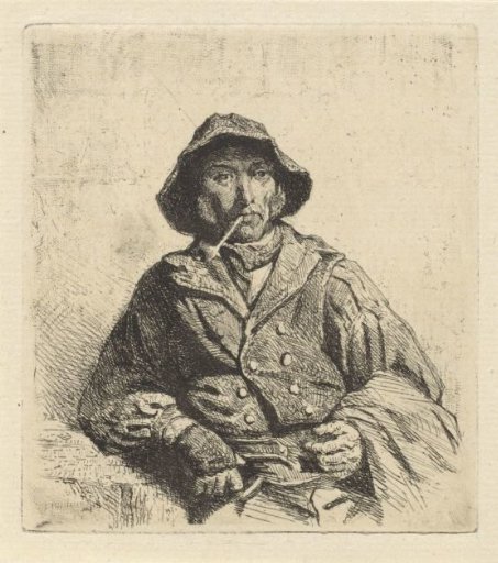 Sailor with a sou'wester and a pipe