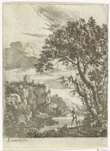 Goat Herder on the Bank of a River