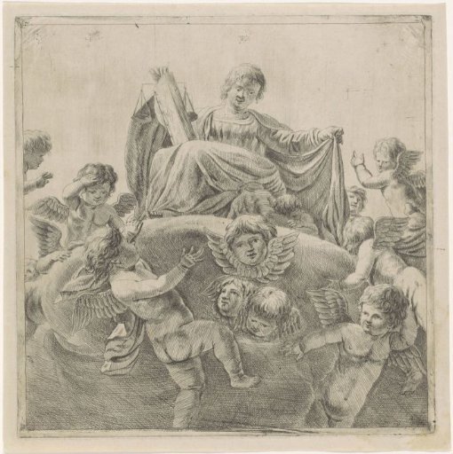 Justice surrounded by putti and cherubim