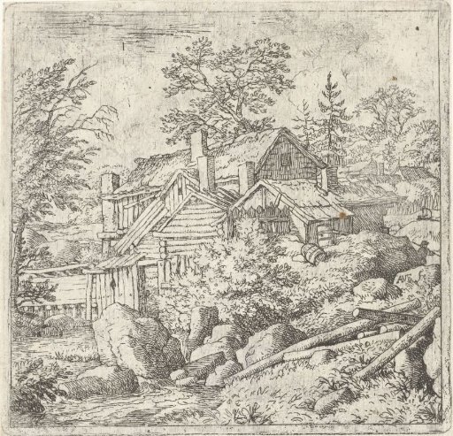 Hamlet against a hillside