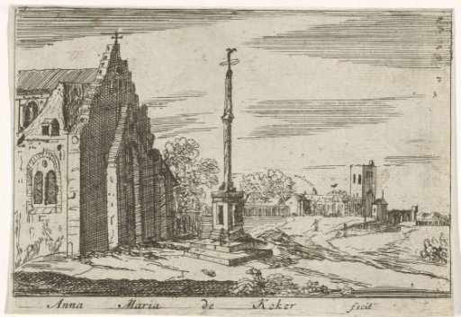 Landscape with a memorial column