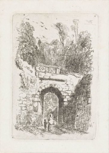 Woman with Child by a Gate