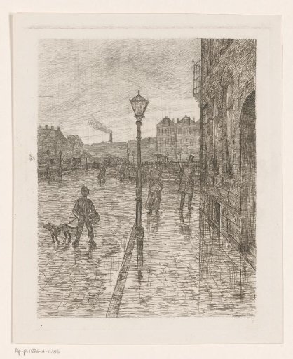 City view in rain