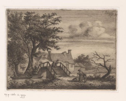 Landscape with a Wooden Bridge over a River