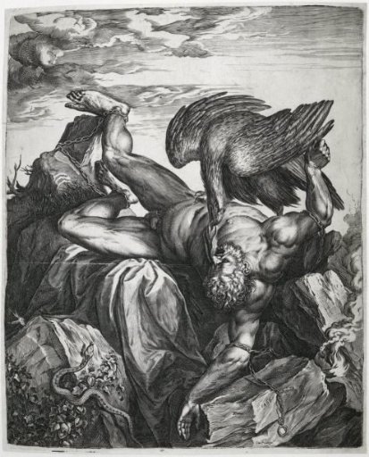 Prometheus Chained to the Rocks of the Caucasus / Tityus in Hell