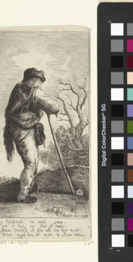 Man leaning on a staff