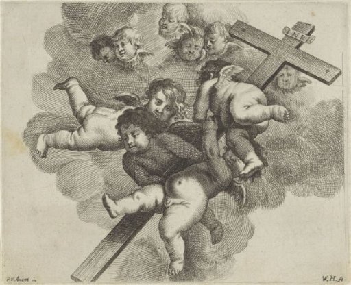 Cherubim Jointly Carrying a Cross