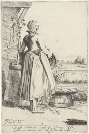 Girl from Edam, with a basket on her back