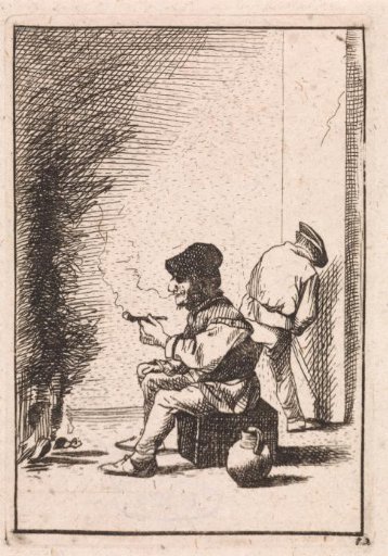 Smoking Peasant by the Fire