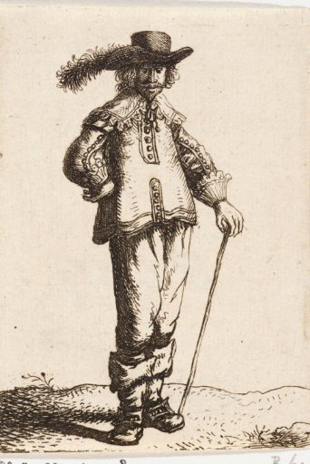 Man with hat and walking stick