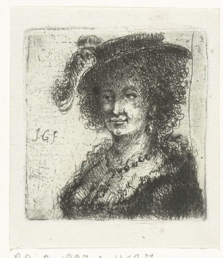 Woman with hat with feather