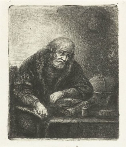 Old man at his desk