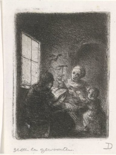Family by the window