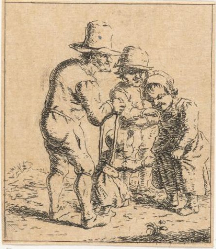 Family teaching a child to walk