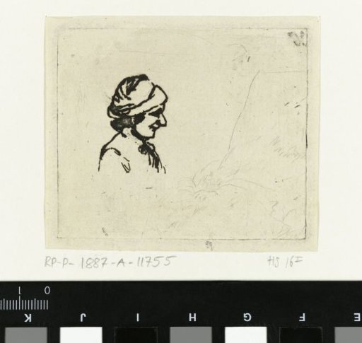 Portrait bust of a man with a cap