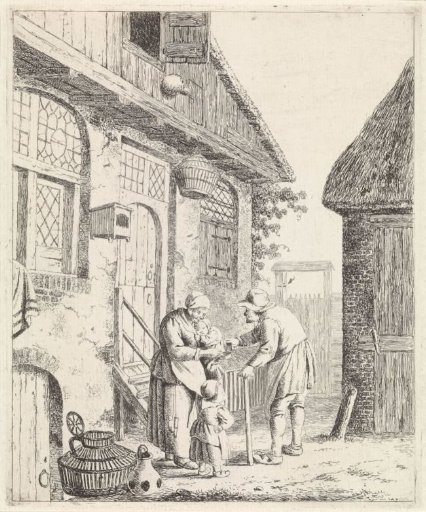 Courtyard with peasants