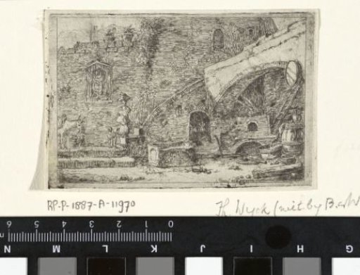 Courtyard with Woman and Child at a Staircase