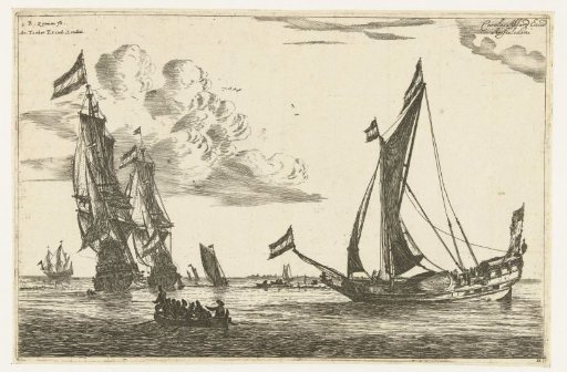 Two warships and a yacht
