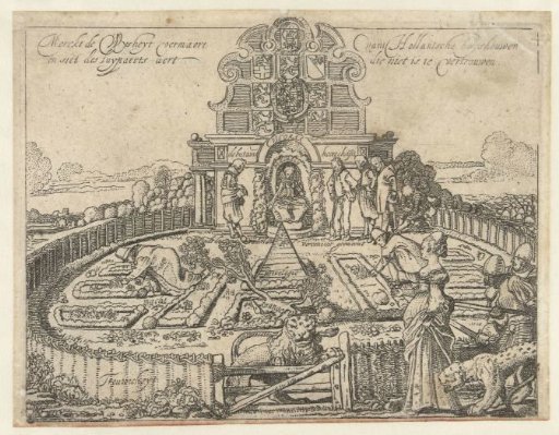 Allegory on the untrustworthiness of Spain and the freedom and prosperity of the Seven Provinces: the Dutch Garden