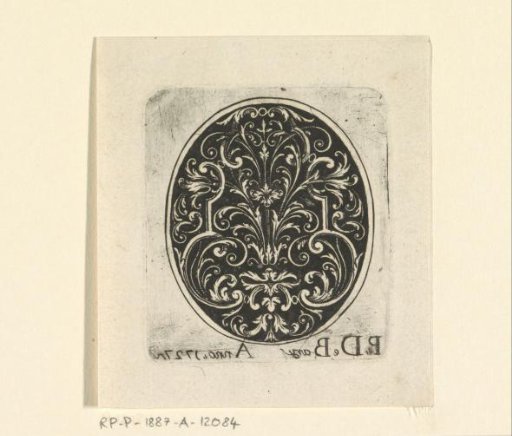 Oval Ornament with Floral Arabesques