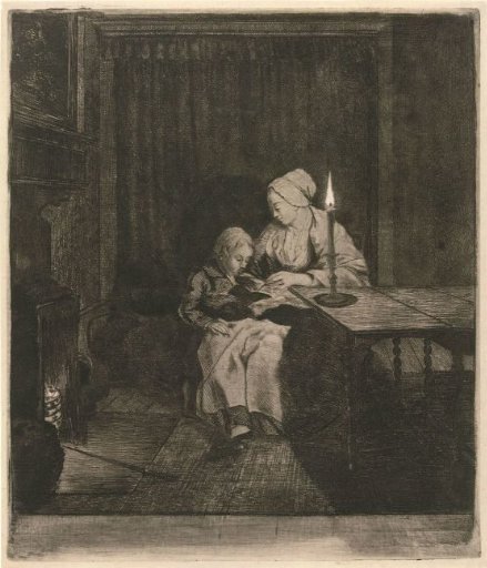 Mother giving her son a lesson