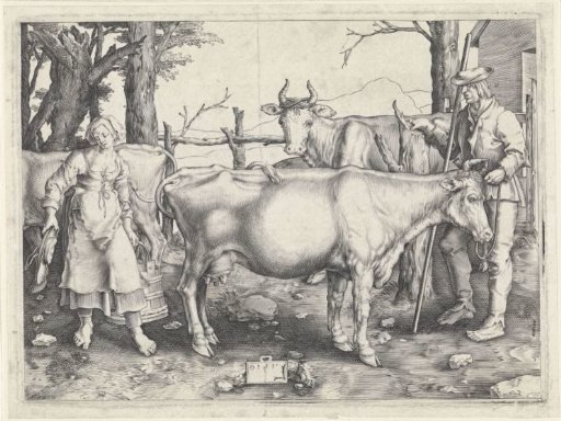 Farmer and Peasant Woman with Cows