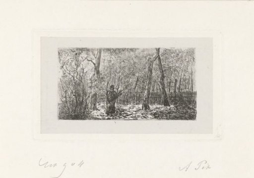 Landscape with a woman carrying branches