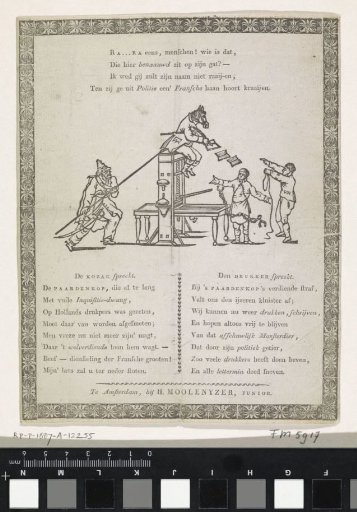 Satirical Print on Van Ray, Inspector of the Book Trade, During the French Administration, 1813