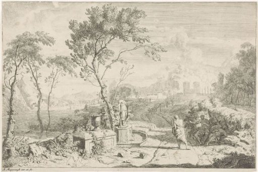 Landscape with a Statue