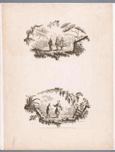 Children with a house of cards and on each other's backs