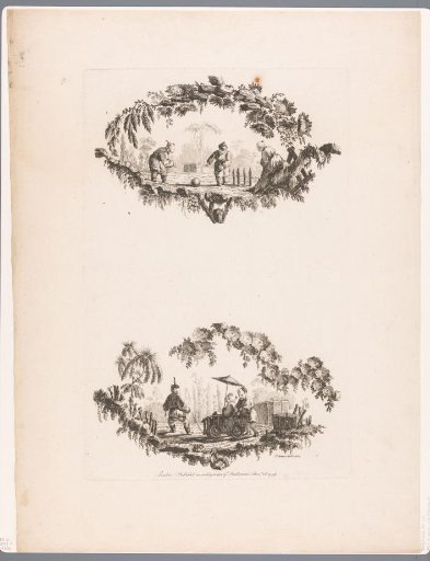 Children with a ball and in a carriage