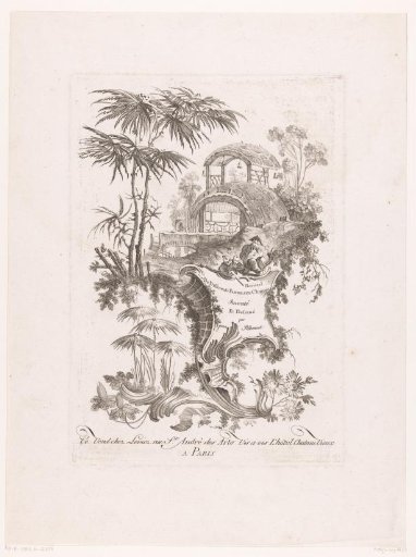 Three figures sitting before a building with semi-circular roofs