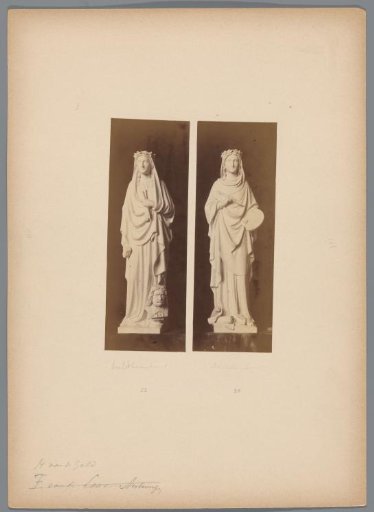 Photographic reproductions of the sculptures The Art of Sculpture and The Art of Painting by Hendrik van der Geld