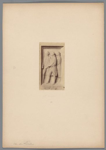 Photographic reproduction of a sculpture with three figures from the eighteenth century by Gérard van der Linden