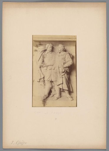 Photographic reproduction of a sculpture with two figures from the seventeenth century by Ernst Pfeifer