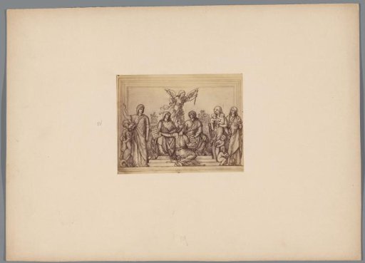Photographic reproduction of a drawing with personifications