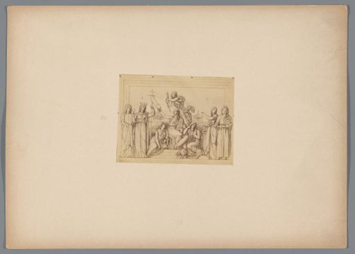 Photographic reproduction of a drawing with personifications