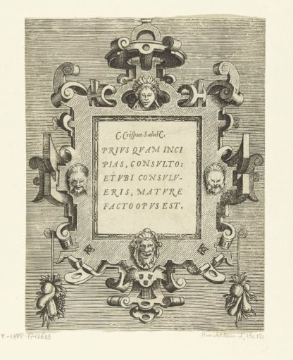 Cartouche with a quotation from Sallust
