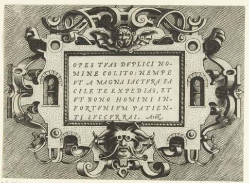 Cartouche with a quotation from Aristotle