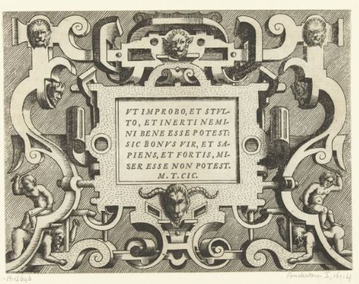 Cartouche with a quotation from Cicero