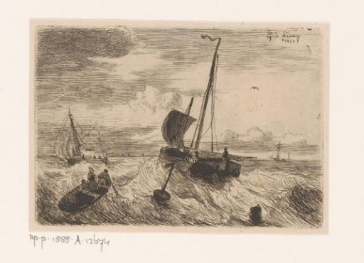 Departure of a fishing boat from Blankenberge