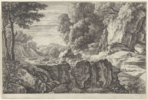 Landscape with a small waterfall