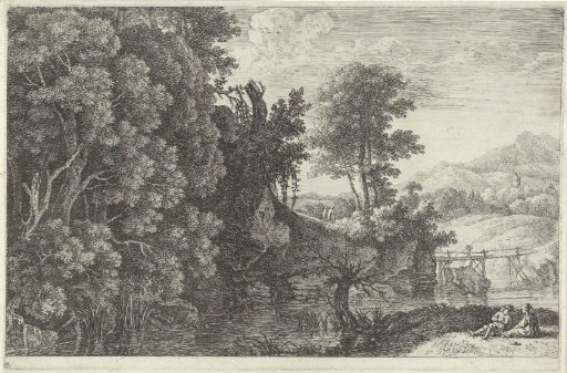 Landscape with a wooden bridge