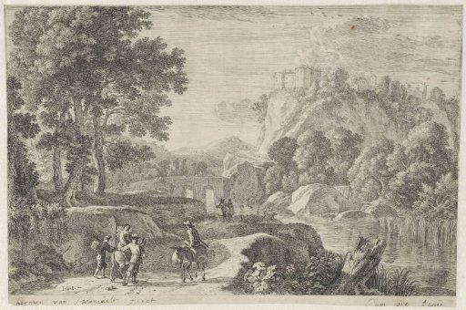 Landscape with travellers