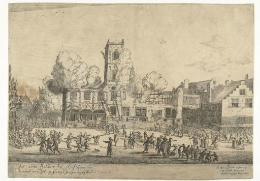 Fire of the Old Town Hall in Amsterdam