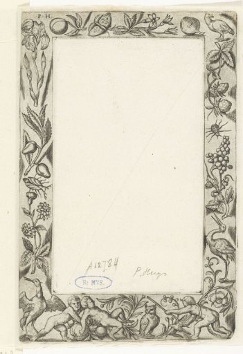 Frame with three playing children at the bottom