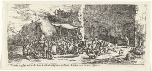 Festivities at the ruins of the grotto of the nymph Egeria