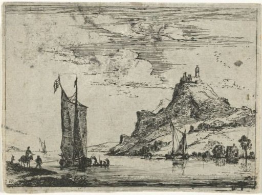 River Landscape with a Rider on the Bank