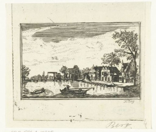 Village view at Nieuwersluis with a drawbridge