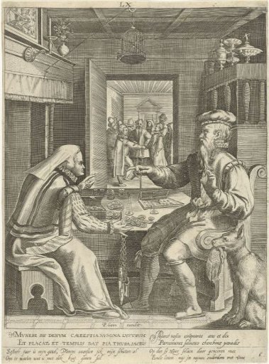 Sixth stage of life of sixty years with a man counting his money with his wife